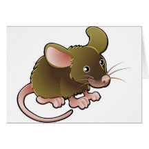 niedliche kleine braune Maus Grußkarte