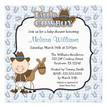 Niedliche kleine Cowboy-Baby-Duschen-Einladungen