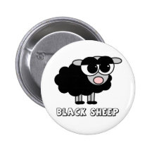 Niedliche kleine schwarze Schafe Button