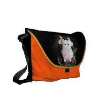 Niedliche Kuh-Rickshaw-Bote-Tasche Kurier Taschen