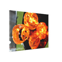 Niedliche LED-Kürbislichter Leinwanddruck