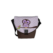 Niedliche lila Eule Kurier Taschen