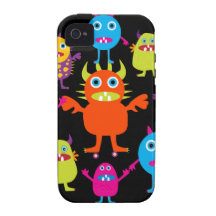 Niedliche lustige Monster-Party-Geschöpfe im Kreis Case-Mate iPhone 4 Hüllen