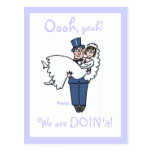 Niedliche lustige Offbeat Cartoon-Save the Date Ka Postkarten