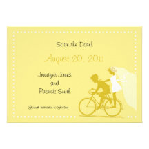 NIEDLICHE moderne Paare auf Fahrrad Save the Date Individuelle Einladungen