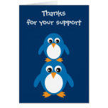 Niedliche Penguins-Dankbarkeits-Karte für Sponsor