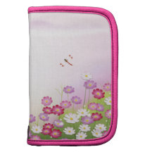 Niedliche rosa Blumen, Libellen Mappen