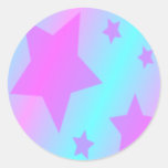 Niedliche rosa Sterne Runde Sticker