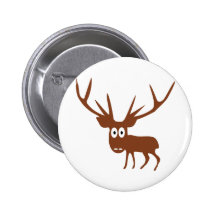 niedliche Rotwild-Comicart Anstecknadelbuttons