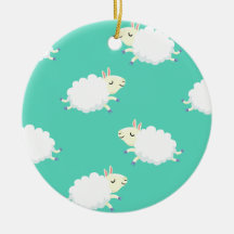 Niedliche Schafe, die Muster wiederholen Weihnachtsbaum Ornamente