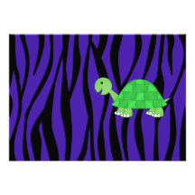 Niedliche Schildkröte lila Zebrastreifen Individuelle Ankündigungen