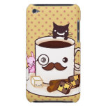 Niedliche SchnurrbartKaffeetasse mit kawaii Tieren iPod Case-Mate Hülle