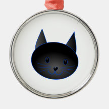 Niedliche schwarze Katze. Katzen-Cartoonillustrati Weihnachtsbaum Ornamente