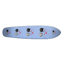 Niedliche schwarze und graue Katzen, mit Herzen Personalisierte Skateboarddecks