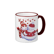 Niedliche Snowman-Paare Kaffee Tassen