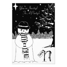 Niedliche Snowmanillustrations-Weihnachtseinladung