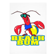 niedliche Strandgammlerhummer-Cartoongraphik Ankündigung