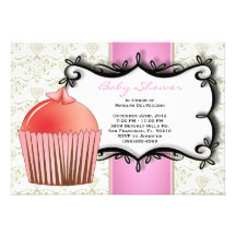 NIEDLICHE süße Baby-Mädchen-rosa Dusche Individuelle Ankündigungskarte