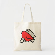Niedliche Vogel-Familie Leinentaschen