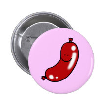 Niedliche Wurst Anstecknadelbutton