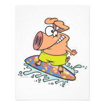 niedlicher alberner Surfer, der piggy Schwein surf Individuelle Einladung