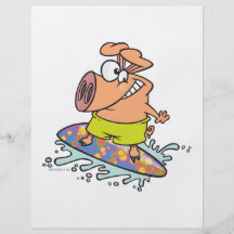 niedlicher alberner Surfer, der piggy Schwein surf Flyerbedruckung