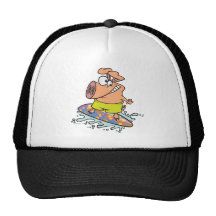 niedlicher alberner Surfer, der piggy Schwein surf Retromützen
