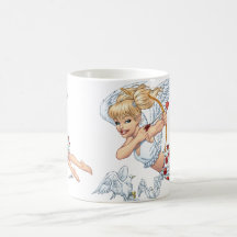 Niedlicher Amor-Engel mit Liebe-Pfeil durch Al Rio Tasse