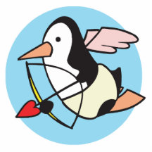 niedlicher Amor Penguin Photostatuen