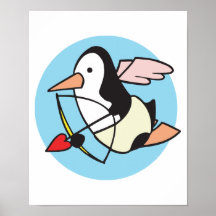 niedlicher Amor Penguin Plakat