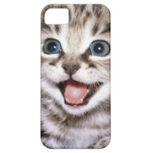 Niedlicher aufgeregter Kätzchen IPhone Fall iPhone 5 Etuis