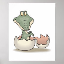 niedlicher Ausbrütenbabyalligator Posterdrucke