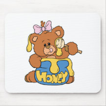Niedlicher Baby-Bär und Honig Mousepad