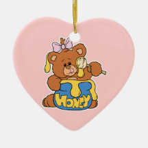 Niedlicher Baby-Bär und Honig Ornament