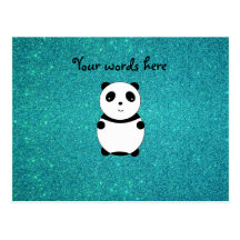 Niedlicher Babypanda-Türkis-Glitter Postkarte