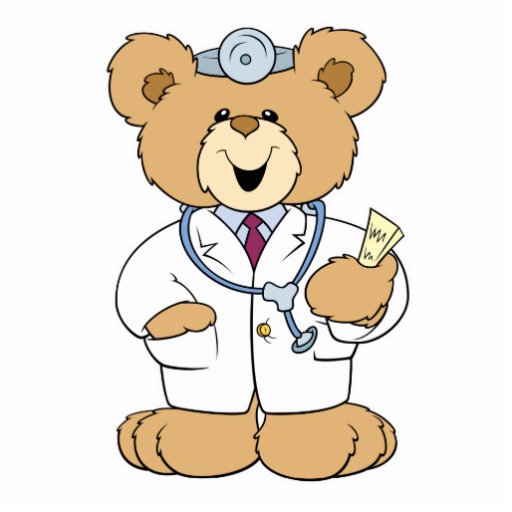 Niedlicher Bär Doktor-Teddy Foto Figuren