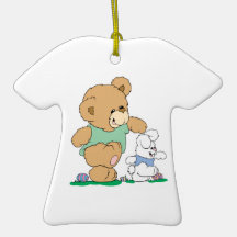 Niedlicher Bär und Osterhase Ornament