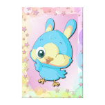 Niedlicher blauer Vogel-lustige Cartoon-Charakter- Leinwand Drucke