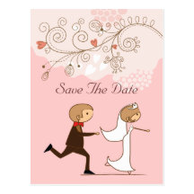 Niedlicher Bräutigam, der Save the Date die Weddin Postkarten