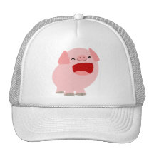 Niedlicher Cartoon-Gesang-Schwein-Hut Retrokultmützen