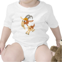Niedlicher Cartoon-laufendes Ziegen-Baby-Kleid Shirts