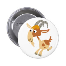 Niedlicher Cartoon-laufendes Ziegen-Knopf-Abzeiche Buttons
