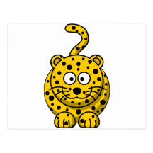 Niedlicher Cartoon-Leopard Postkarte