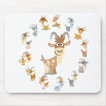 Niedlicher Cartoon-ZiegeMandala Mousepad