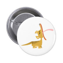 Niedlicher Cartoongähnendes Thylacine-Knopf-Abzeic Buttons