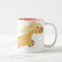 Niedlicher Cartoonpalomino-Pony-Becher Tassen