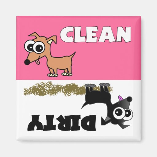 Niedlicher Chihuahua-sauberer/schmutziger Spülmasc Kühlschrankmagnet