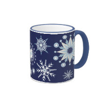 Niedlicher dekorativer Schneeflockebecher Kaffee Tasse