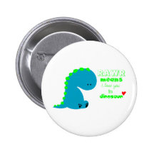 Niedlicher Dinosaurier RAWR Anstecknadelbutton