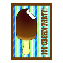 Niedlicher Eiscreme-Party-Geburtstag laden 12x18 - Ankündigungskarten
